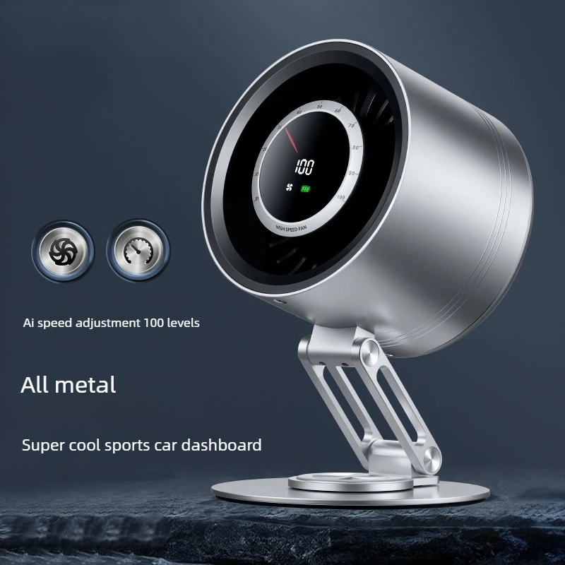 2026 New Full Metal Desktop Small Fan Quiet Home Office USB Rechargeable Mini Trendy