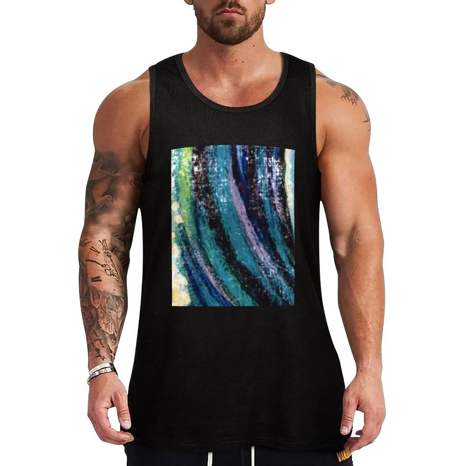 Turquoise Tank Top Gym Muscle Tank Top Sleeveless Fitness Athletic Wear