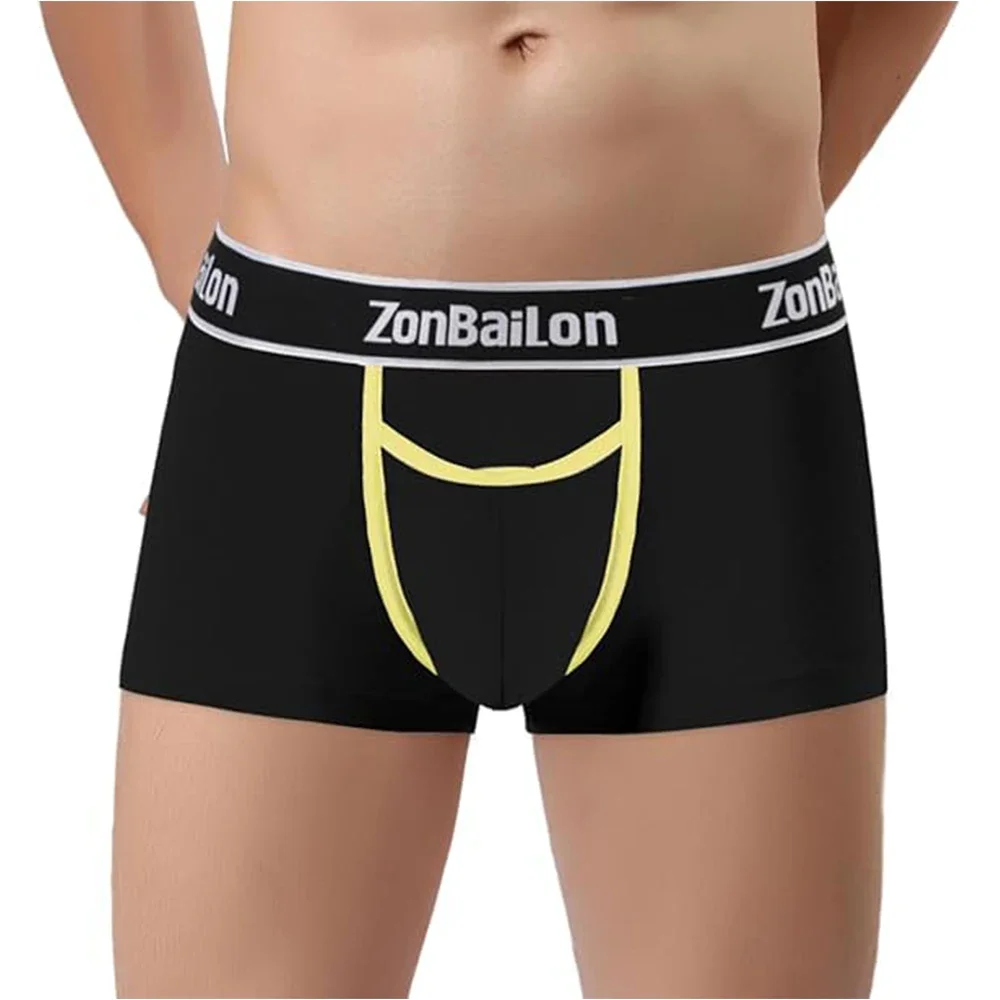 Jinshi Men’s Boxer Shorts Convex-Pouch Sexy Classic Open Fly Lingerie Mens Boxer Briefs With U Pouch