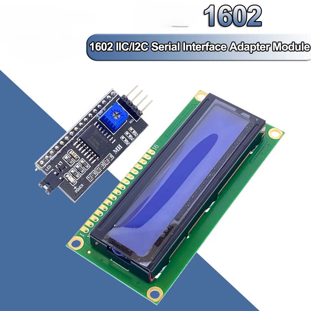 1602 16x2 HD44780 for Arduino Character 5V LCD Blue Screen 1602A IIC/I2C Serial PCF8574 Interface Adapter Plate Module DIY KIT
