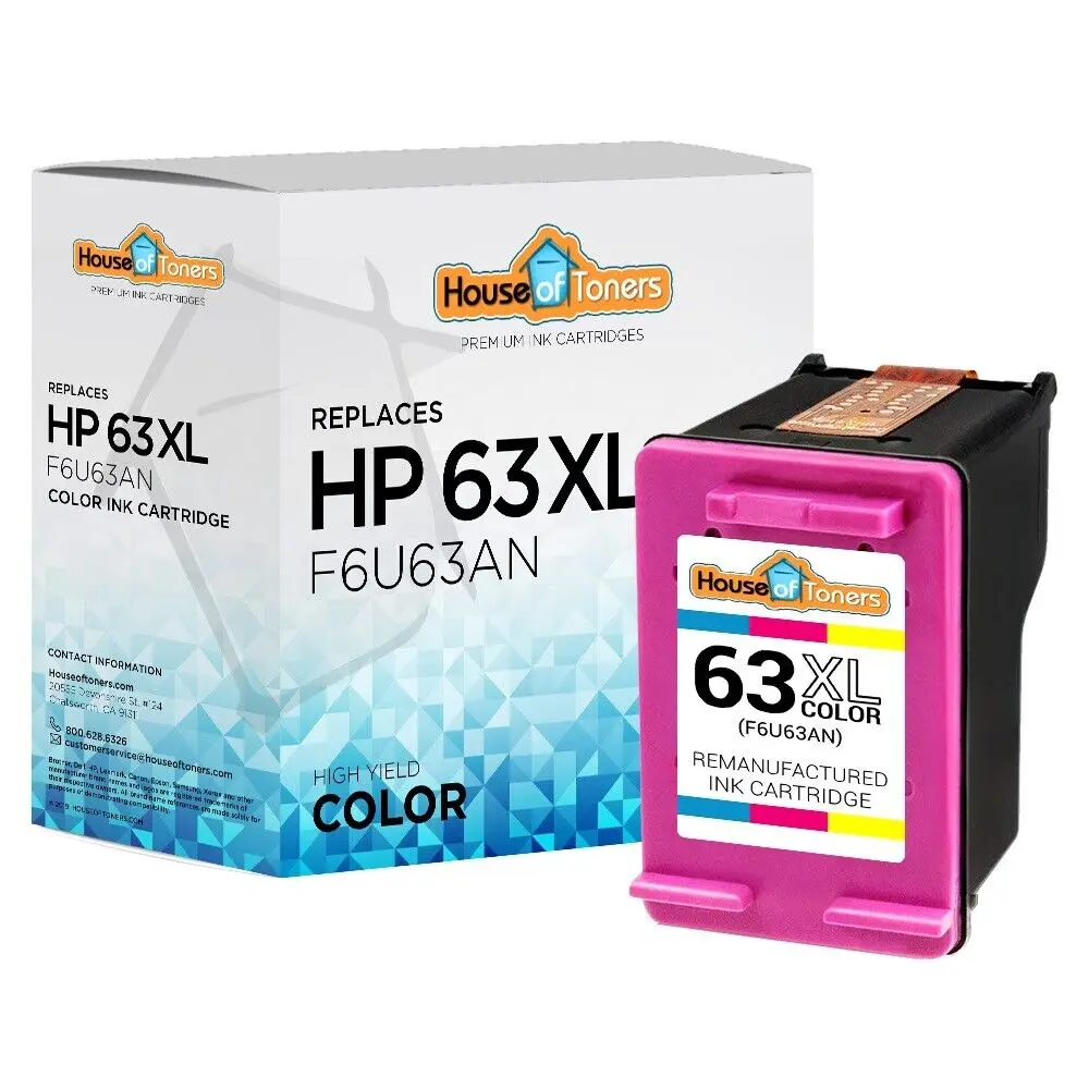 Cartouche d'encre couleur pour HP 63XL, compatible avec ENVY 4520 Deskjet 2131 2133 2134 3633