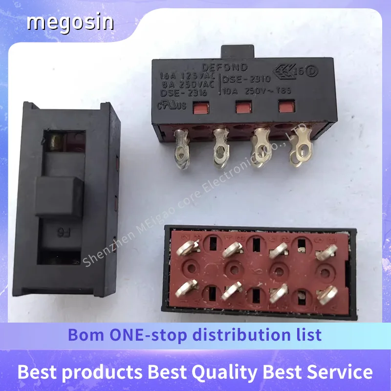 1~5pcs/lot 8-pin 3-position sliding switch DSE-2316 8A 250VAC