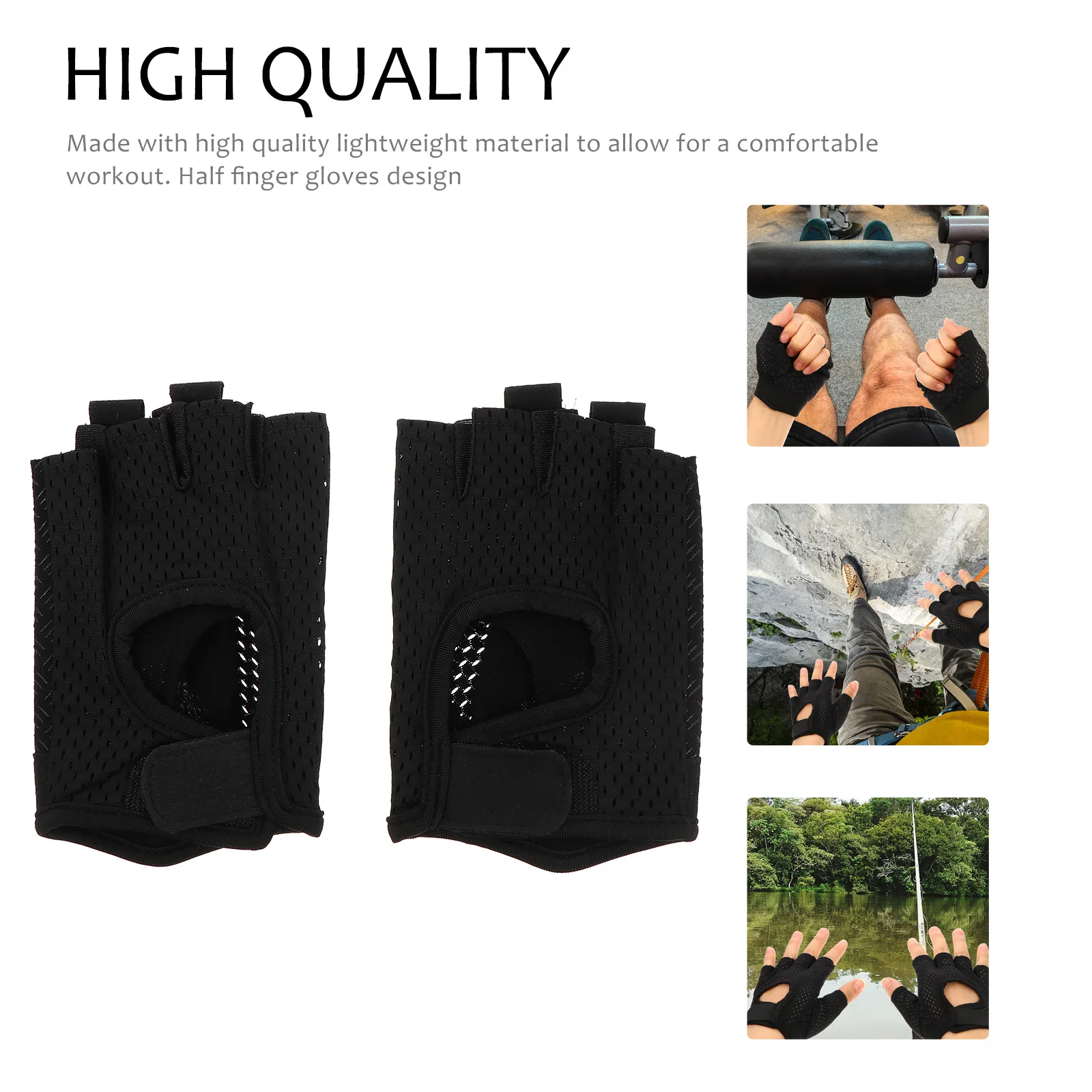 1Pair Half-Finger Anti-Slip Outdoor Sports Gloves Breathable Palm Silicone Grip Cycling Fishing Golf Climbing Gloves
