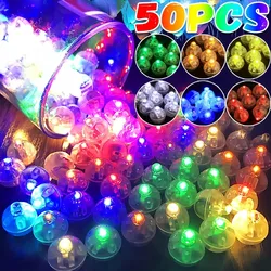 50pcs Mini LED Round Balloon Lights Flash Round Balloon Lamp Filler Decorated Ball Lamp for Paper Lantern Balloon Party Festival