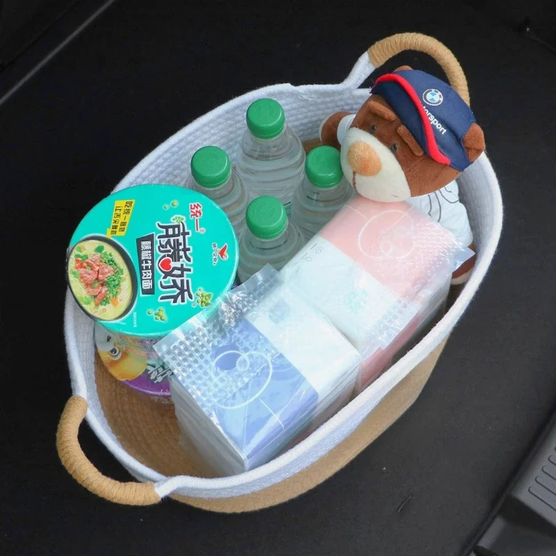 Car Trunk Storage Box Large Capacity Cute Storage Basket Car Sundries Sorting Multifunctional Storage Box Practical