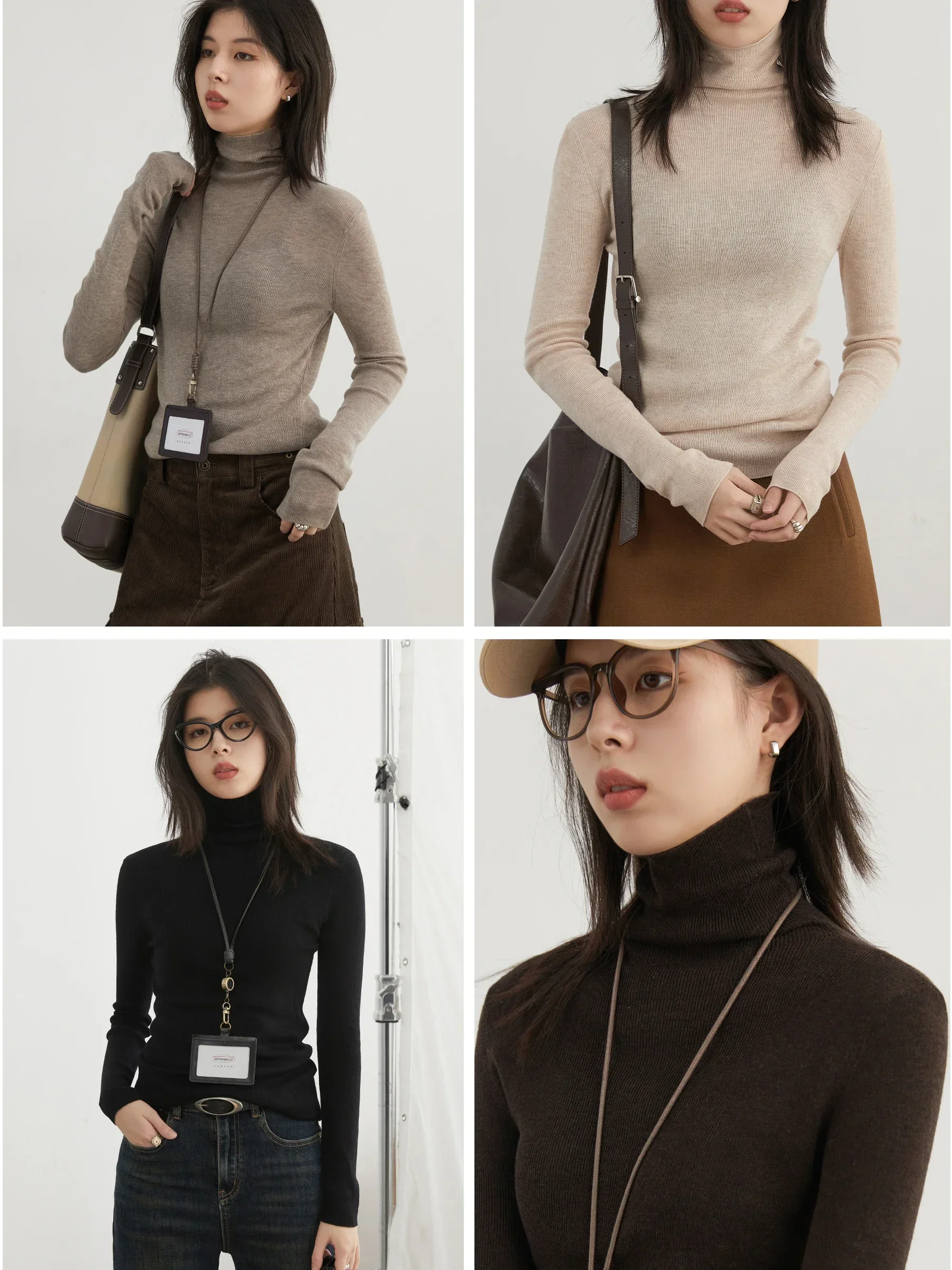 Женские пуловеры CHIC VEN, корейская водолазка, однотонная трикотажная рубашка с длинными рукавами, тонкие джемперы, женские топы, осень-зима 2024,