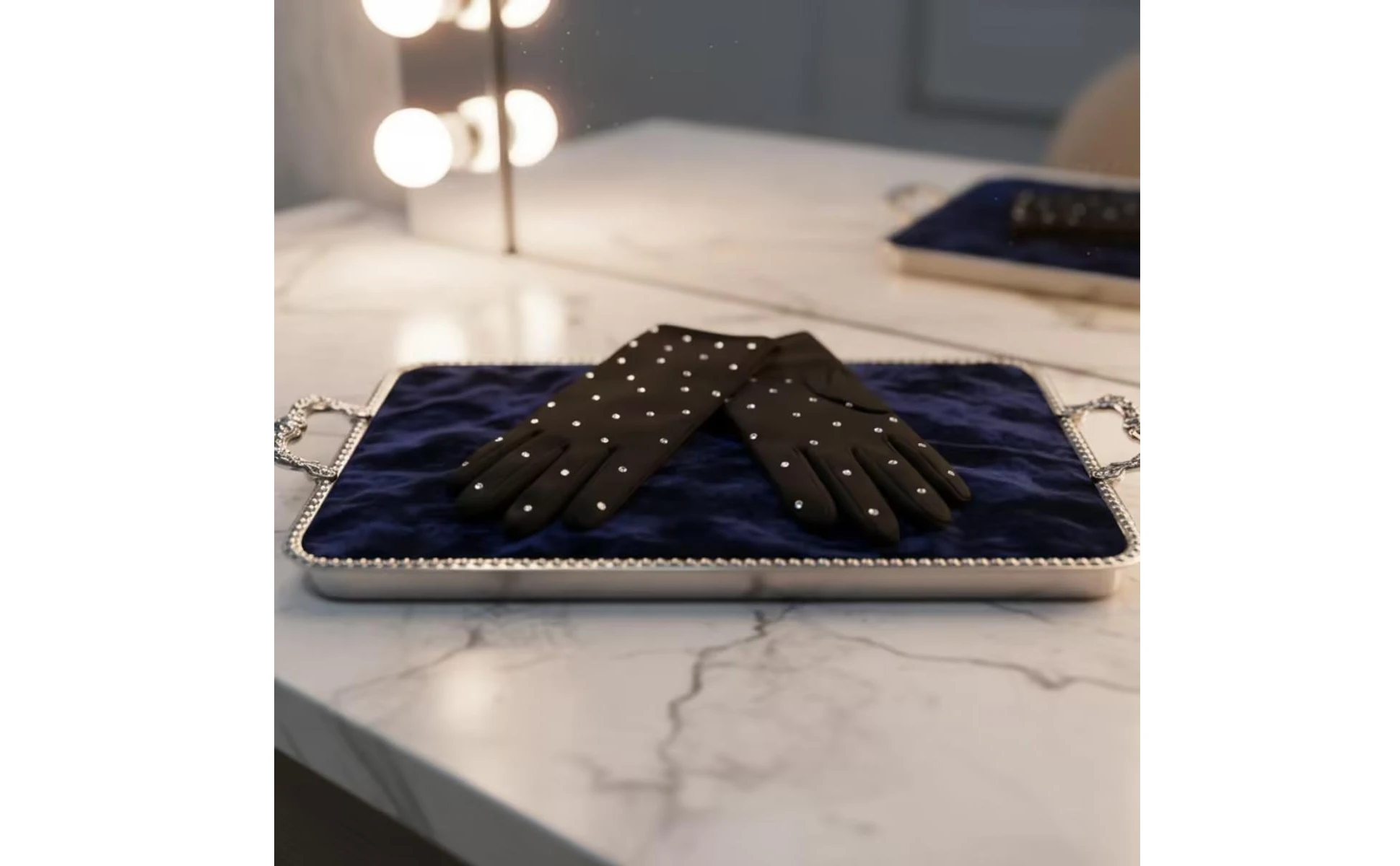 Rhinestone Gloves Sparkling Gloves with Rhinestones Costume Accessory Slim-Fitting Lightweight for Performers