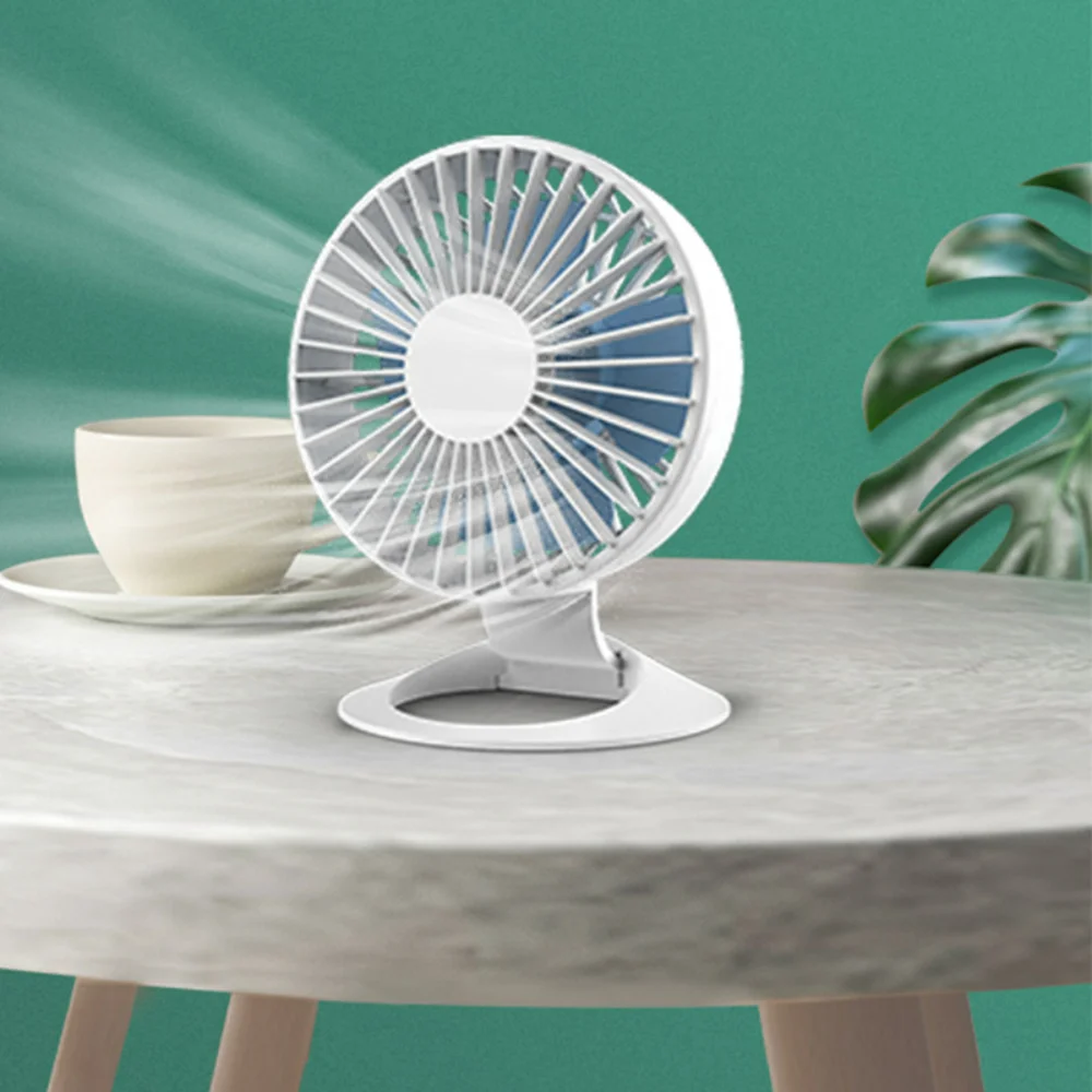 Mini ventilador pequeño silencioso USB, ventilador portátil ajustable de tres engranajes para dormitorio de estudiantes, oficina, ventilador de escritorio, ventilador de soporte recargable