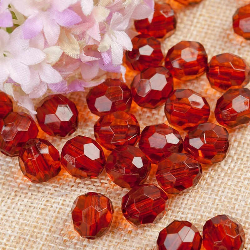 500g 8/10mm Transparent Bead Angle Bead 32 Section Acrylic A Material Imitation Crystal Loose Bead DIY Bouquet Beading Material