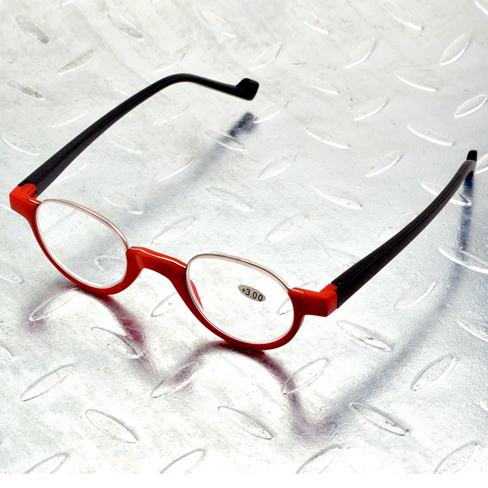 Red Handcrafted Mini Classic Fashion Round Retro Multi-layer Coating Reading Glasses +0.75 +1 +1.25 +1.5+1.75 +2 +2.25 to +4