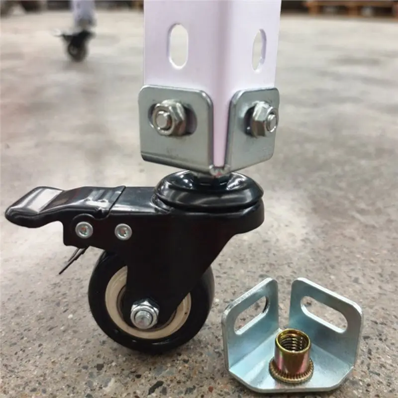 A11E-Rack Casters Accessories Carbon Steel Base Fittings Base Wheels Casters Angle Iron Connecting Wheel Accessories