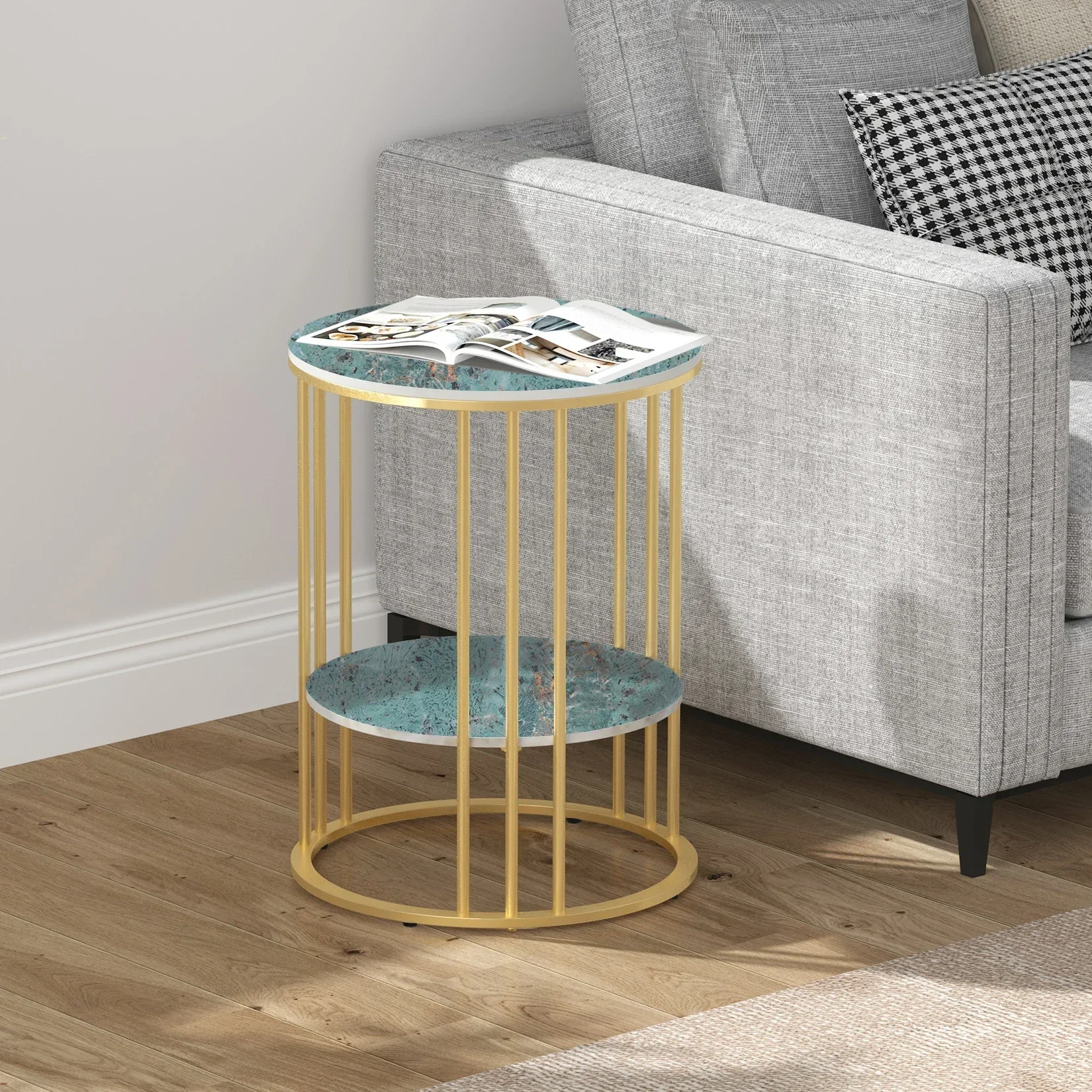 Coffee Table Gold Red Living Room Ample Storage Easy Assembly Sturdy Durable Stable Construction Heavy Duty Space Saving