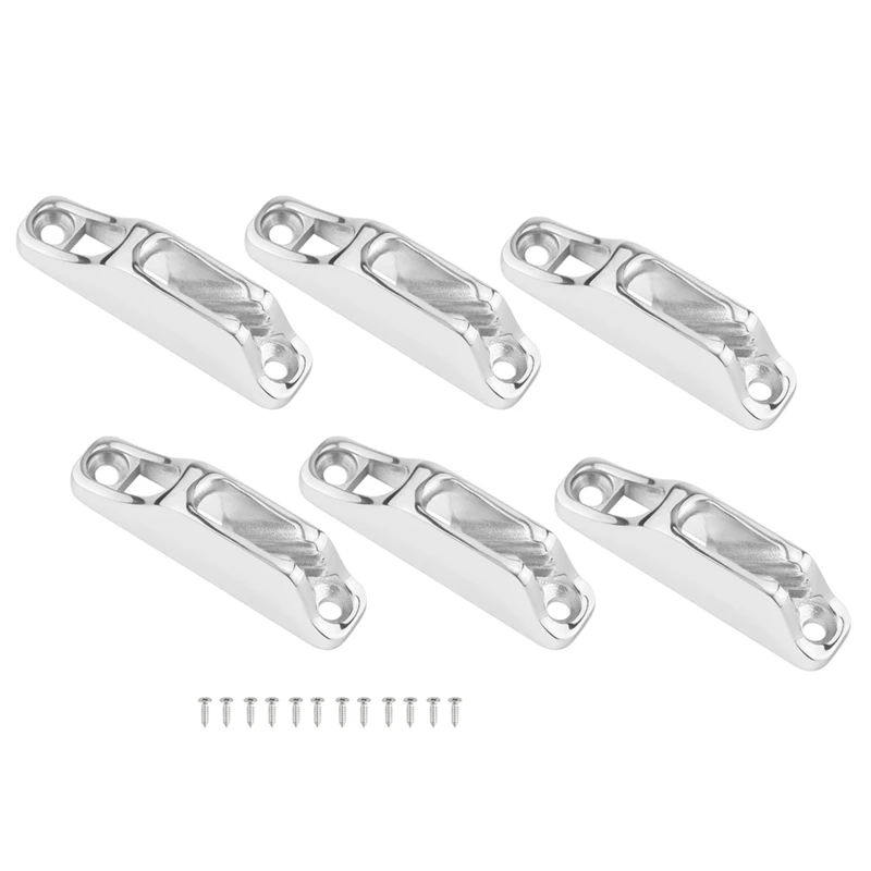 

6PCS Boat Clam Cleat Rope Cleat Jam Cleat 316Stainless Steel Boat Parts Hardware Sailing Kayak Marine Accessories