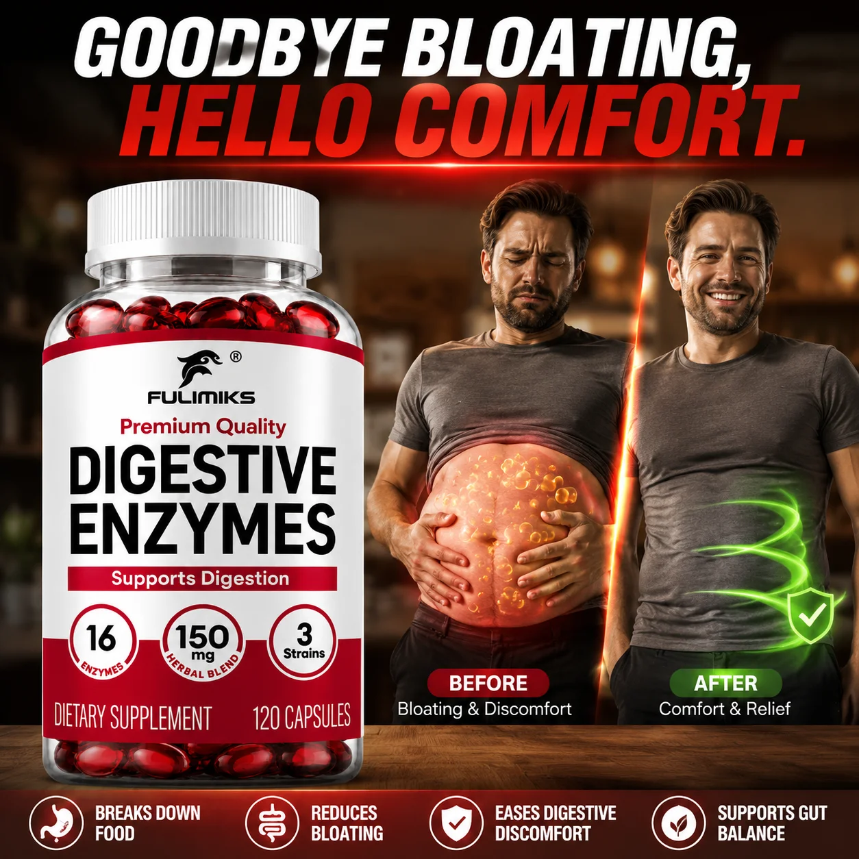 Capsules d'enzymes digestives, - Digestive Enzyme Blend avis et prix