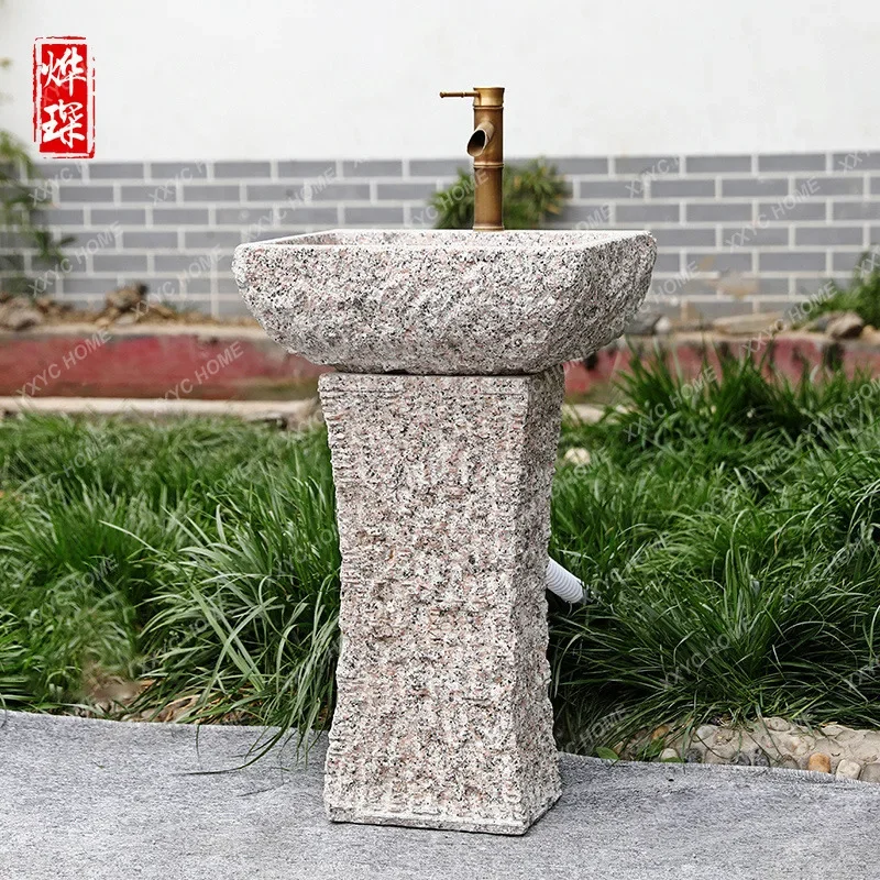 

Каменный умывальник для двора, встроенный уличный умывальник, туалетный столик для ванной комнаты с раковиной Lavamanos Para Baño