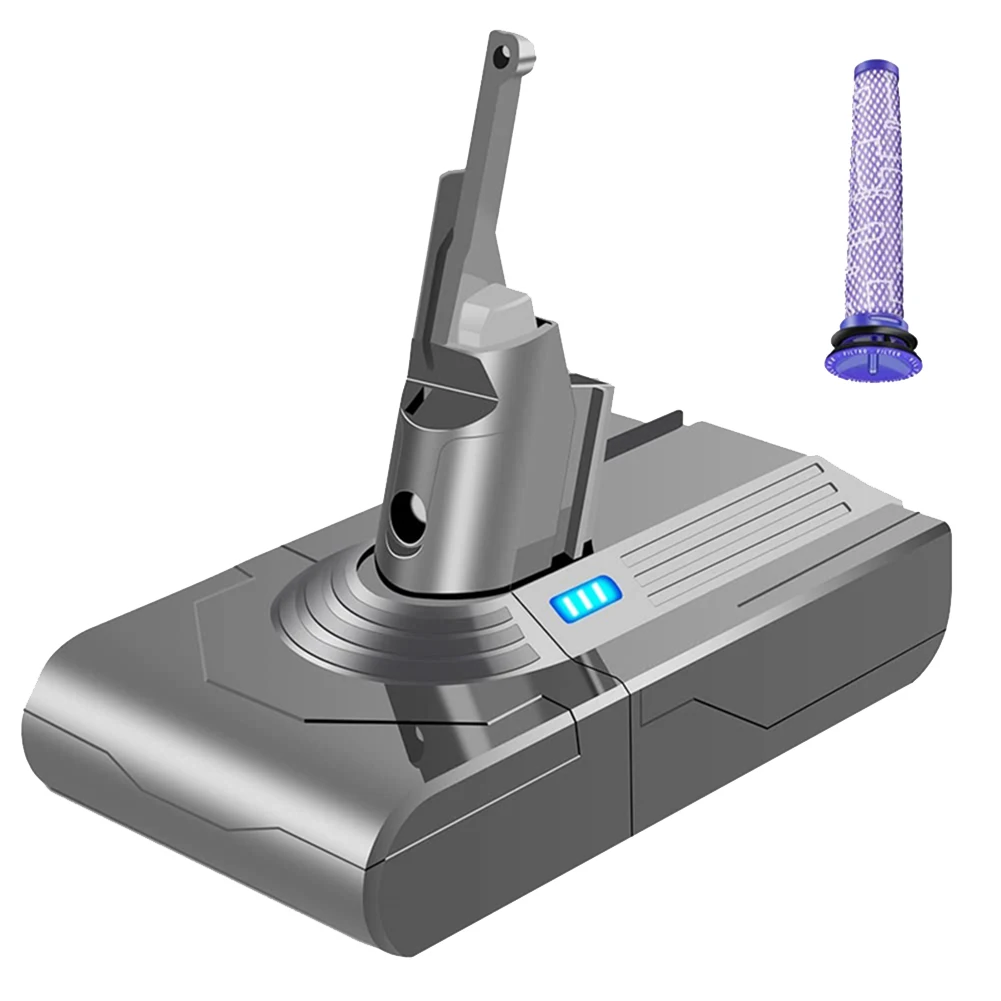 

Замените адаптер батареи V8 + предварительный фильтр 21,6 В для батарей Dyson V8 V8 Absolute V8, пылесос для животных, перезаряжаемый