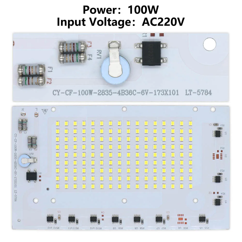 SMD 2835 Aluminum Plate LED Chip 100W 150W Light board Beads AC 220V-240V Led Floodlight Lamp DIY For Outdoor Lighting Spotlight