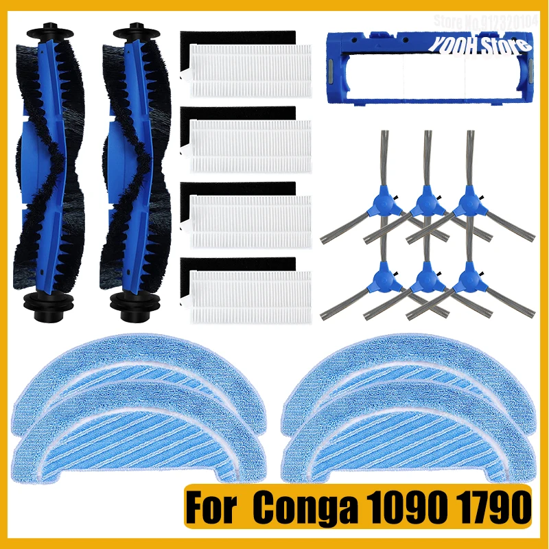 Compatible con Conga 1090 1099 1990 Connected 1790 aspiradora cepillo lateral principal filtro fregona cubierta de cepillo parte Kit de accesorios