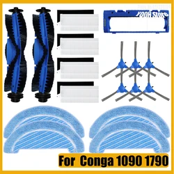 Compatible For  Conga 1090 1099 1990 Connected 1790 Vacuum Cleaner Main Side Brush Filter Mop Brush Cover Part Accessory Kit
