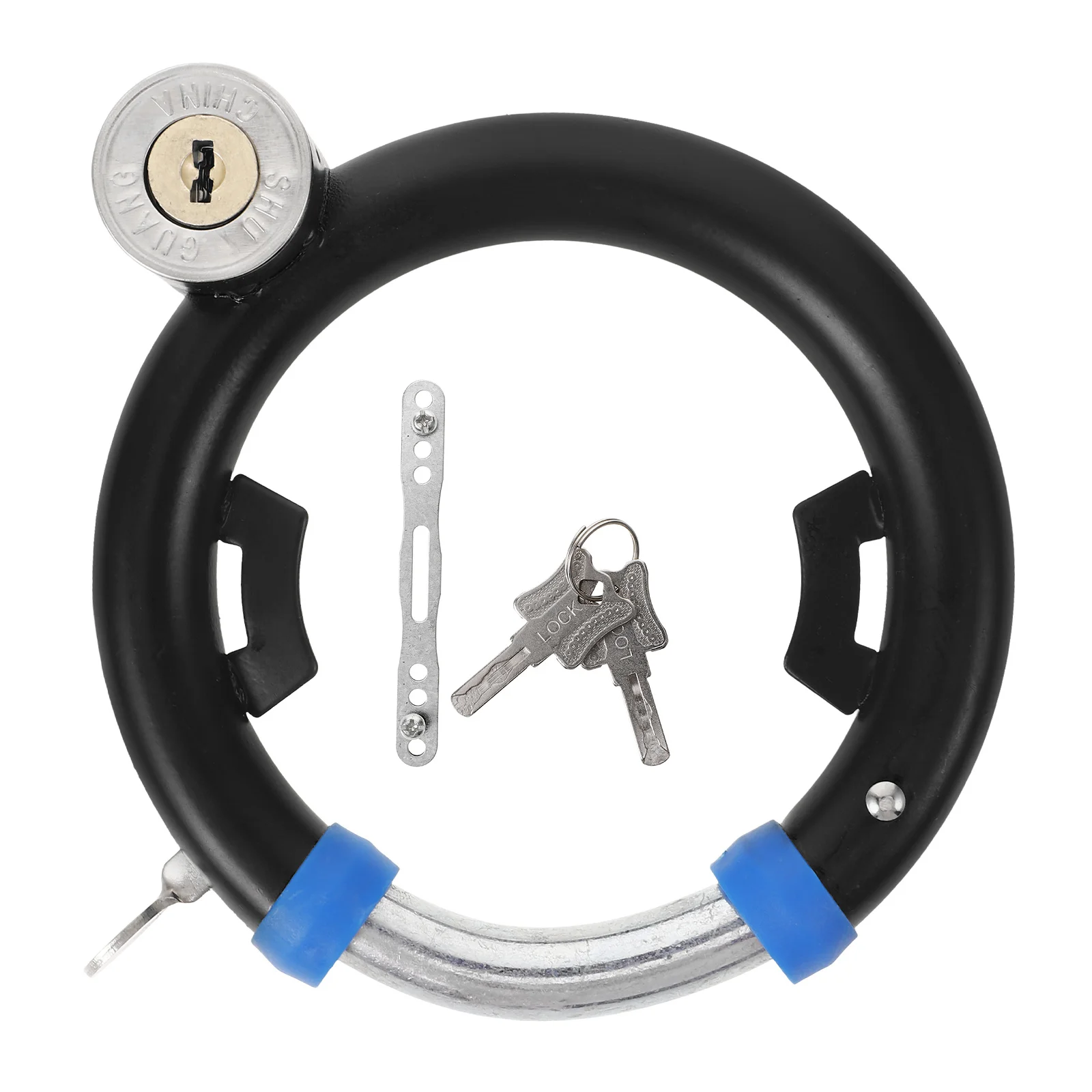 

1Set Heavy Duty Bike Lock Anti-Theft High Strength Portable Round Design Outdoor Cycling Bicycle Lock with Key Mounting Bracket