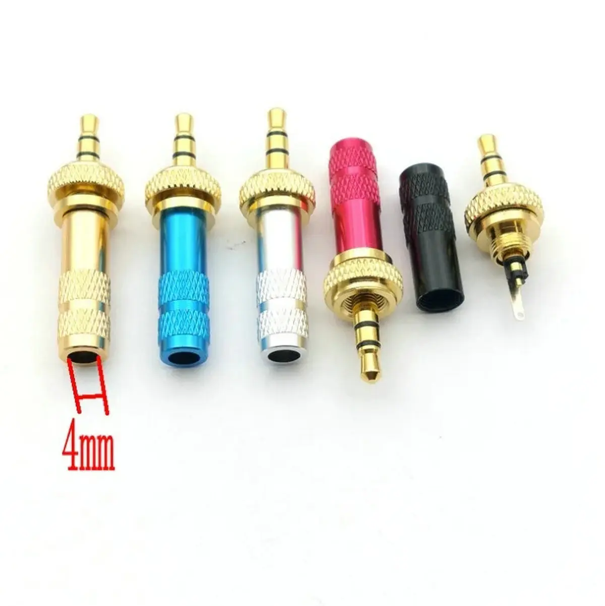 

100pcs 3.5mm Screw Lock Stereo Jack Plug Soldering connectors