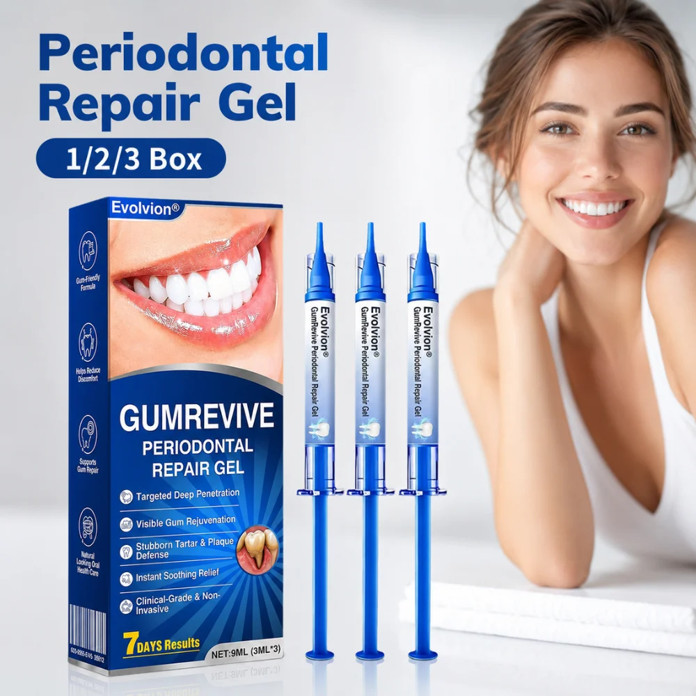 Periodontal Repair Gel 3x3ml Gum Care Syringe Kit Plaque Tartar Stain Defense Cooling Comfort Daily Oral Hygiene Solution