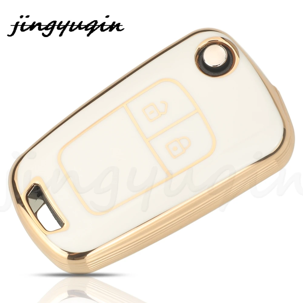 JYQ 2BTN TPU Car Key Case Cover For Chevrolet Cruze Aveo Trax Sail Captiva Opel Vauxhall Astra J Corsa Insignia Mokka Buick