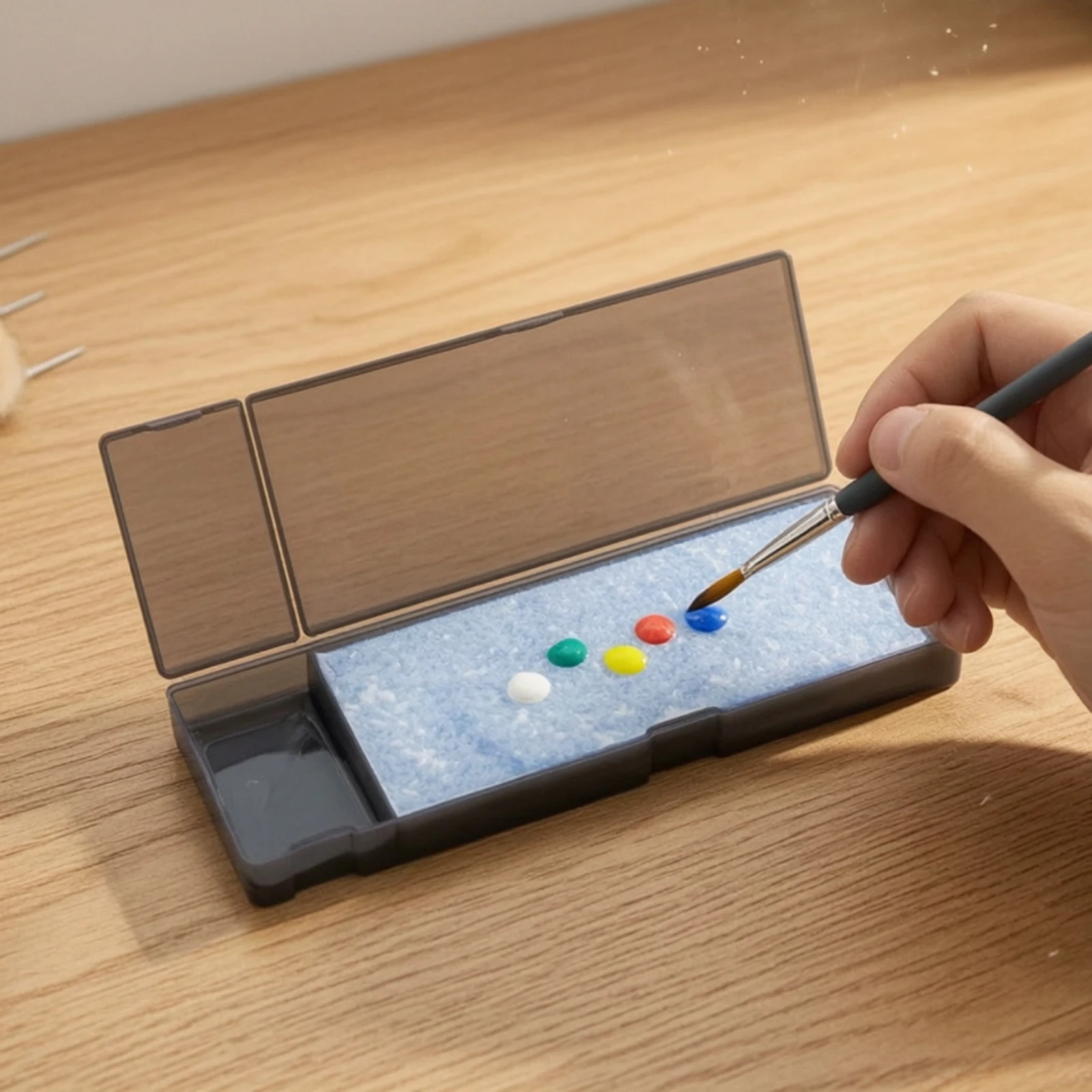 Wet Palette with Side Compartment Portable Decal Tray for Model Builders, Workbench