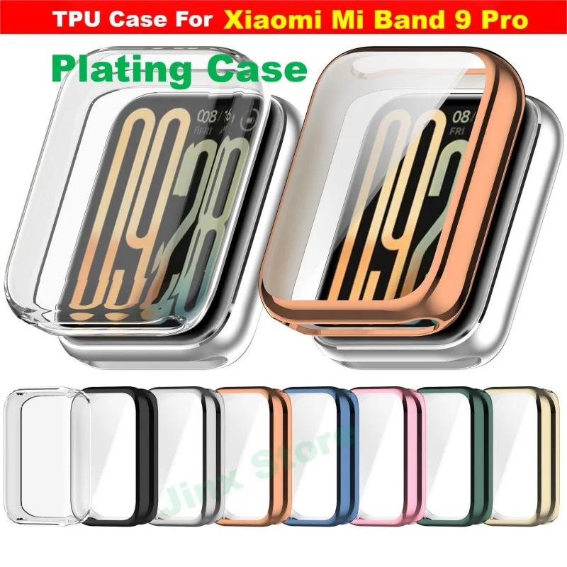 Plating Case For Xiaomi Mi Band 9 Pro Smart Strap Soft Protector Shell Bumper Protective Cover For Mi Band9 Pro Accessories