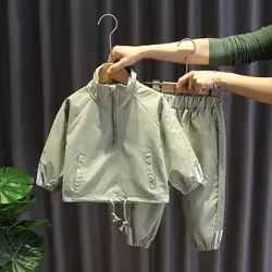 Tuta da Jogging per bambini con mezza zip abbigliamento per bambini abbigliamento sportivo per bambini felpa con cappuccio e pantaloni con coulisse per ragazzi 1-12 anni