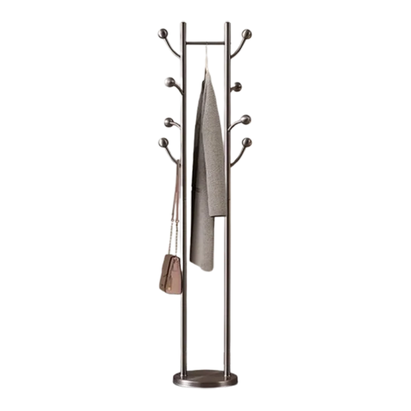 Standing Hanger Floor Bedroom Stainless Steel Metal Gray Clothes Rack Home Storage Double Pole Simple Burro Ropa Furniture
