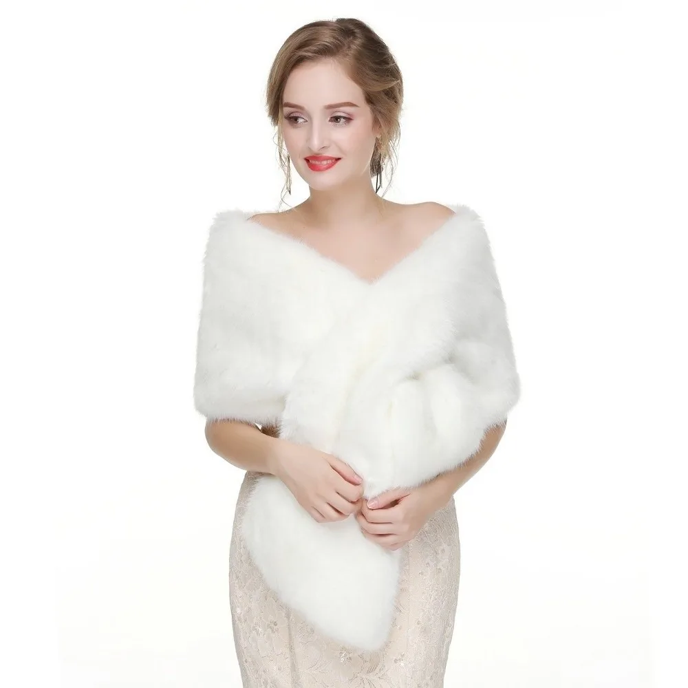 Mode Einfarbig Plüsch Schal Weichen Mantel Koreanischen Stil Faux Pelz Schals Zicken Warm Halten Braut Schulter Gefälschte Kragen Hochzeit