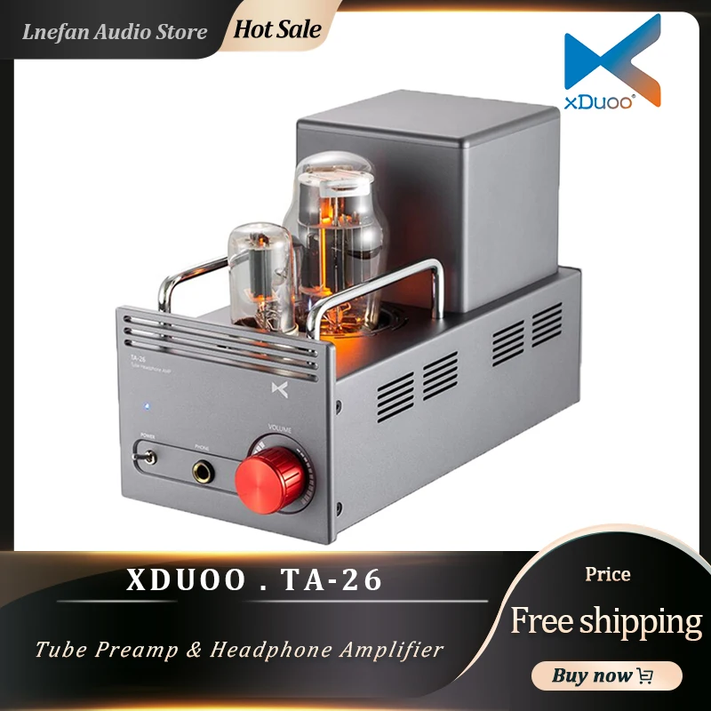 XDUOO TA-26 Headphone Amplifier Tube 6N5P 6N8P High Performance HiFi Audio Vacuum Tube Pre Amplifier RCA Line Out