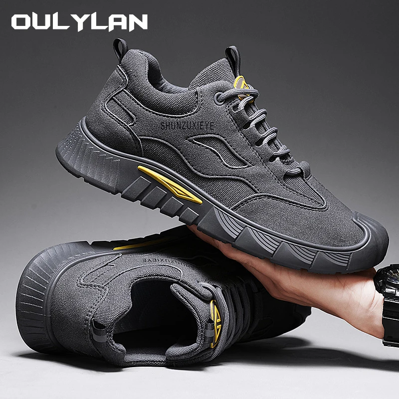 

Oulylan New Men's Work Safety Waterproof Boots Steel Toe Anti-Puncture Breathable Lightweight Anti-Slip Durable Labor Protectio