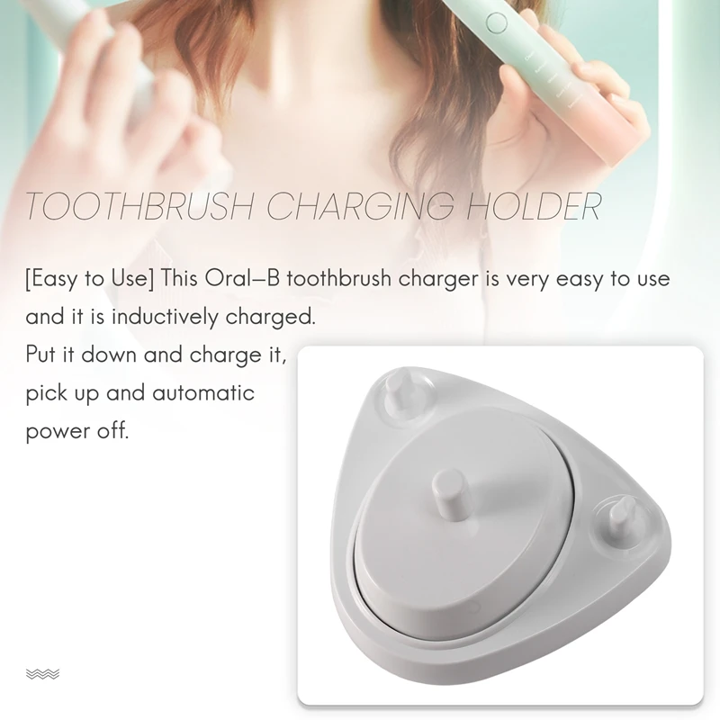 

AT17 For Braun Oral B Toothbrush Replacement Charger Power Supply Inductive Charging Holder Model 3757 USB Cable White