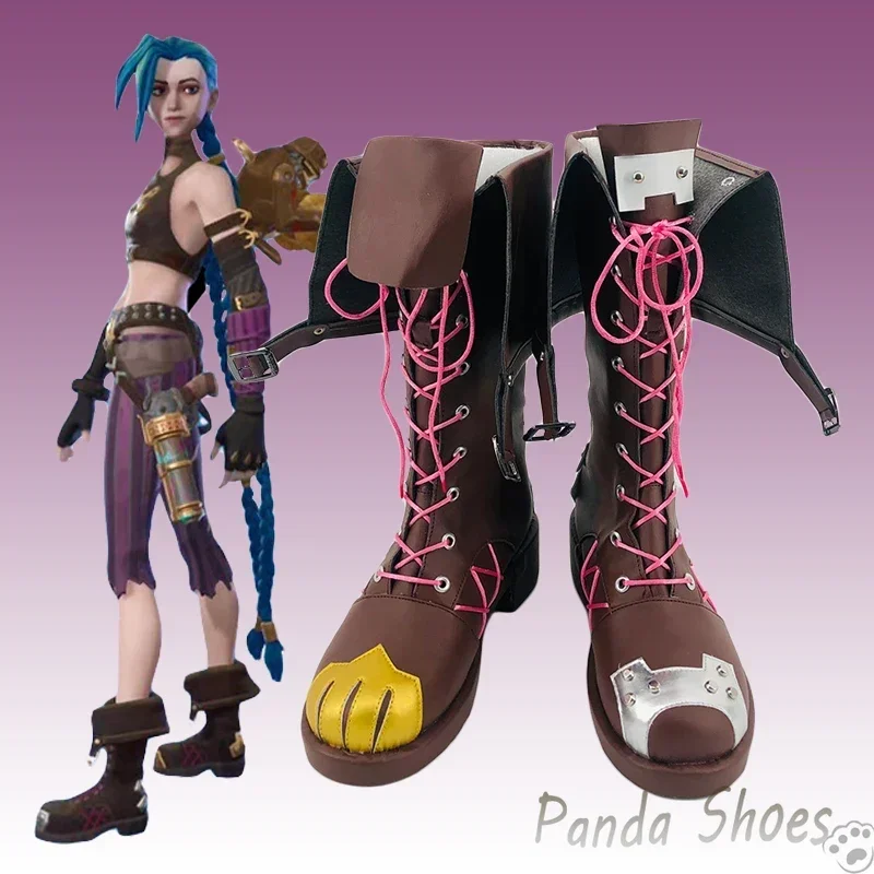 LOL Jinx أحذية كوسبلاي أنيمي لعبة جامعة الأساطير كوس أحذية مدفع فضفاض زي الدعامة أحذية لحفلة الهالوين #1