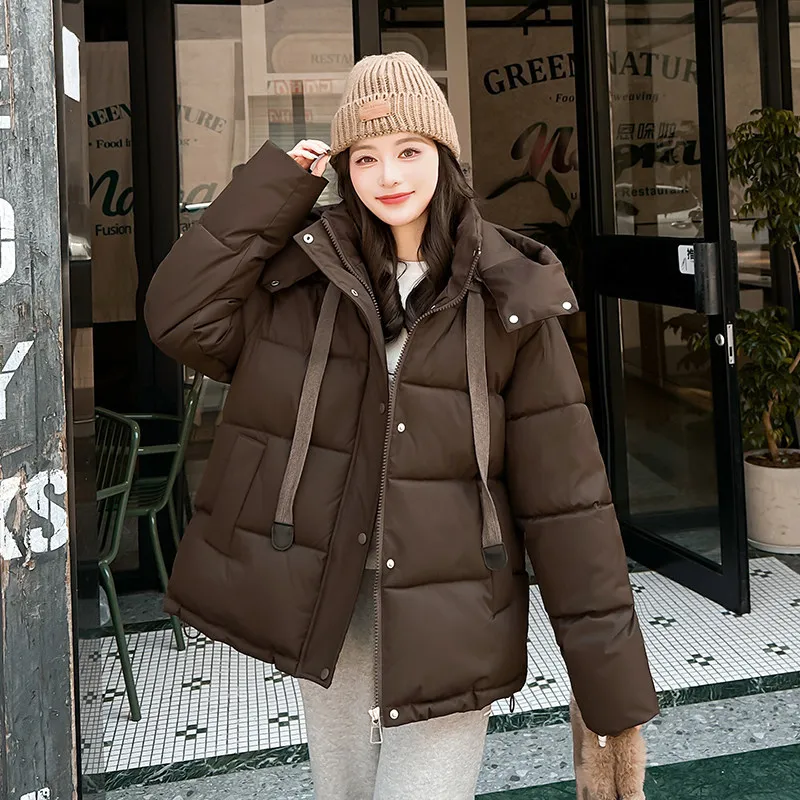 

Женское пуховое хлопковое пальто 2024, новая осенне-зимняя парка, женское толстое пуховое хлопковое пальто Femme, повседневная теплая толстая верхняя одежда, женский топ