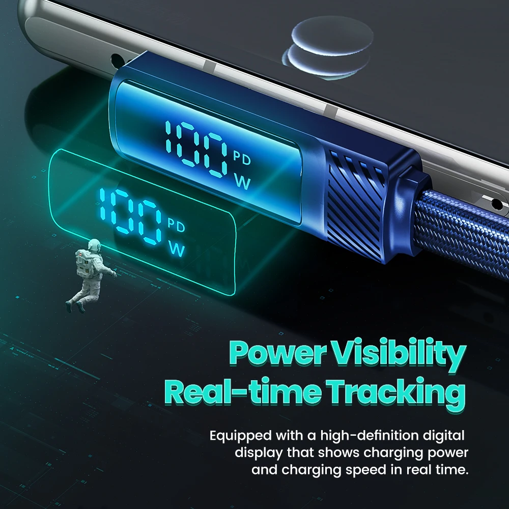 Toocki PD100W نوع C إلى C كابل لسامسونج Xiaomi Led الرقمية شحن سريع USB C بيند سلك آيفون 15 سلسلة لعبة بيانات الحبل