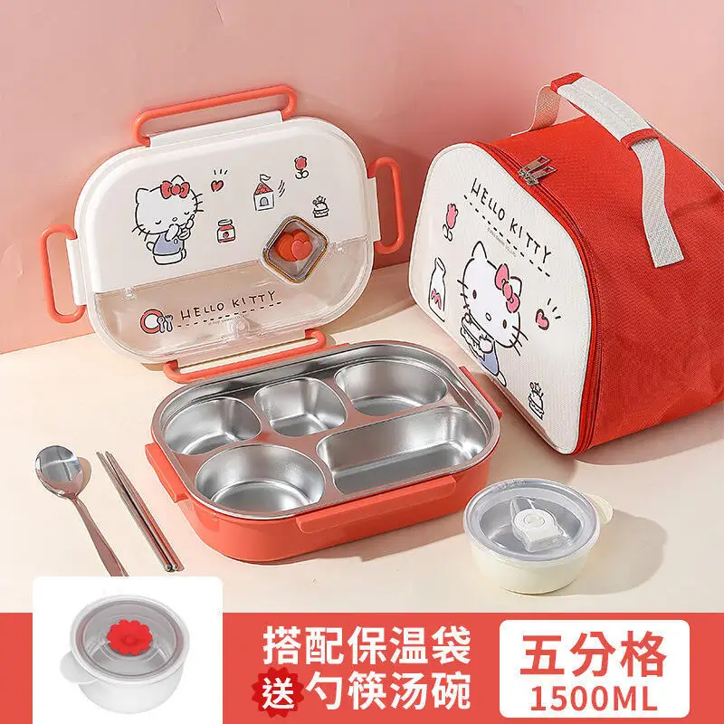 سانريو سينامورول هالو كيتي ماي ميلودي حاوية تخزين المواد الغذائية صندوق الغداء ضرب المنتج الجديد الكرتون سعة كبيرة لطيف