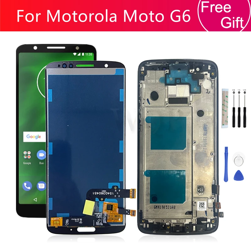 

For Motorola Moto G6 LCD Display Touch Screen Digitizer Assembly With Frame XT1925 XT1925-10 LCD For Moto G6 Screen Replacement