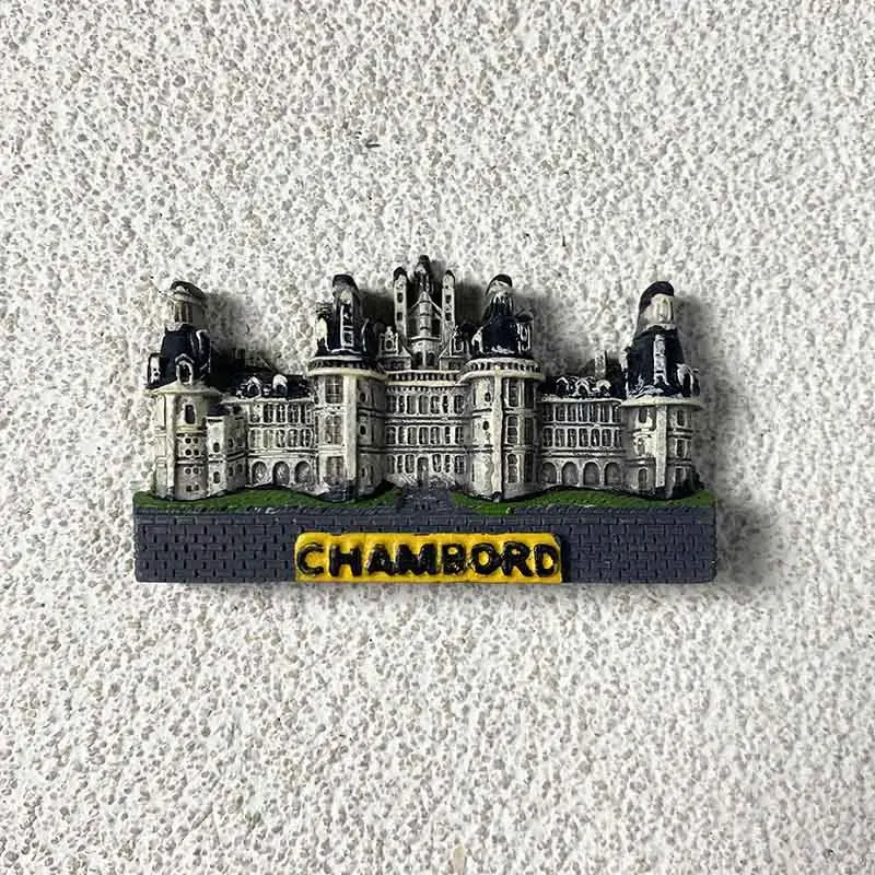 

France Loire Valley Landmark Chambord Travel Memorial Home Decoration Magnetic Refridgerator Magnets Gift