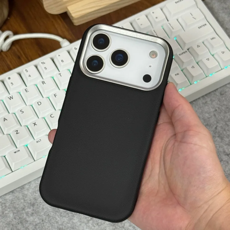 

Magnetic Leather Protective Case for iPhone 17 Pro 16 15 Pro Max Anti Drop Wireless Charging Compatible Technology Woven Design