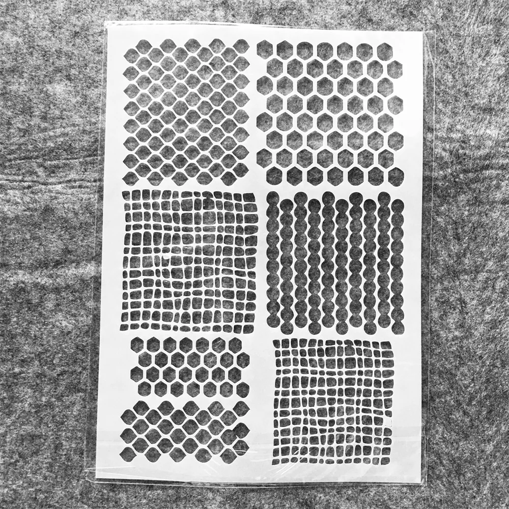 A4 29cm Grid Net Mesh Geometry DIY Layering Stencils Painting Scrapbook Coloring Embossing Album Decorative Template