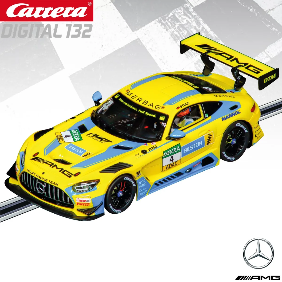Carrera Slot Car Digital132 Mercedes-AMG GT3 Evo 31068 / 32014 Mercedes-AMG Team HRT No.4 / 32015 / 32016 سيارة آمنة