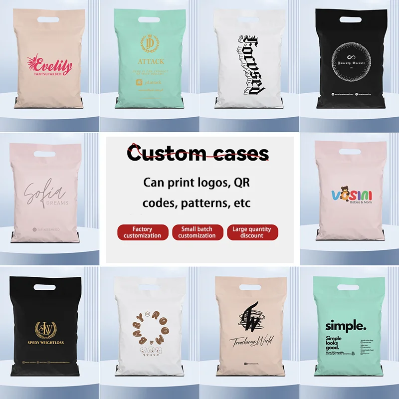 

50 портативных экспресс-пакетов, большие толстые пакеты для упаковки одежды, пакеты для транспортировки логистики, могут быть настроены по индивидуальному заказу с логотипом