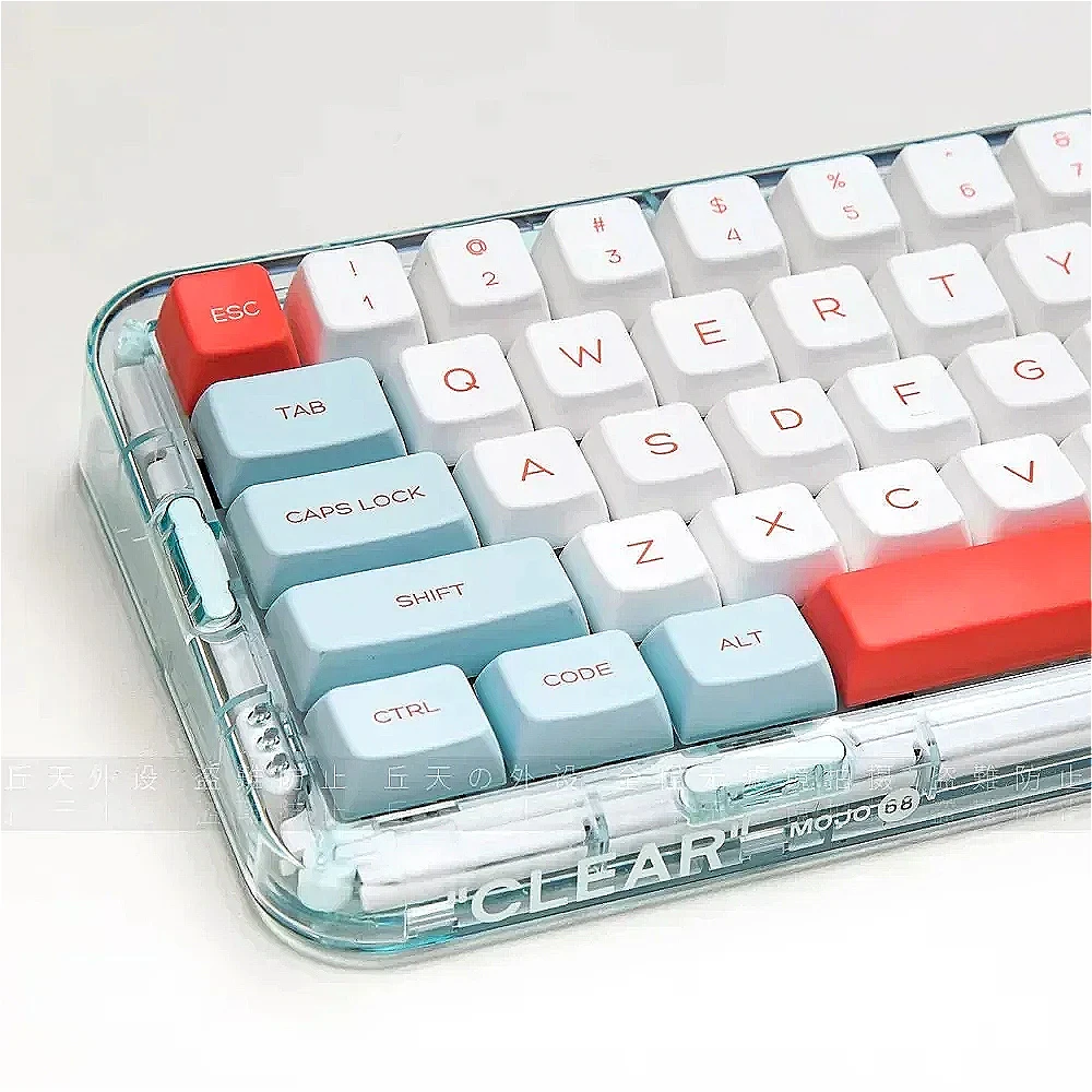 Salmon keycap MDA highly retro PBT thermal sublimation IKBC ningzhi wolf pie 61/64/84/87/98/104