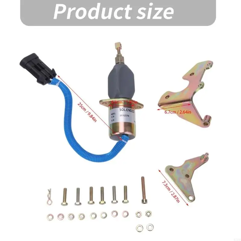 M76E Motorkraftstoff-Abschaltmagnet 5016244AA 3931570 mit direktem elektrischem Anschluss, Zweilochmontage, Steuerstange mit – Detail 6