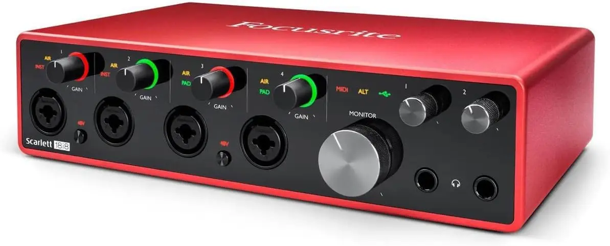 Focusrite-Scarlett 18i8 USBオーディオインターフェイス、第3世代インターフェース