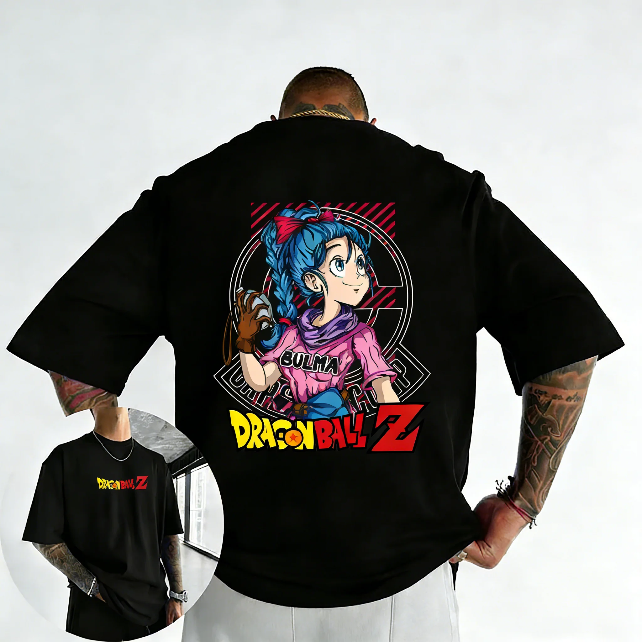 2026 New Dragon Ball Anime Cotton T-shirt 2026 Summer New Bulma Printed Men's and Women's Trendy  Casual Parent Child Top