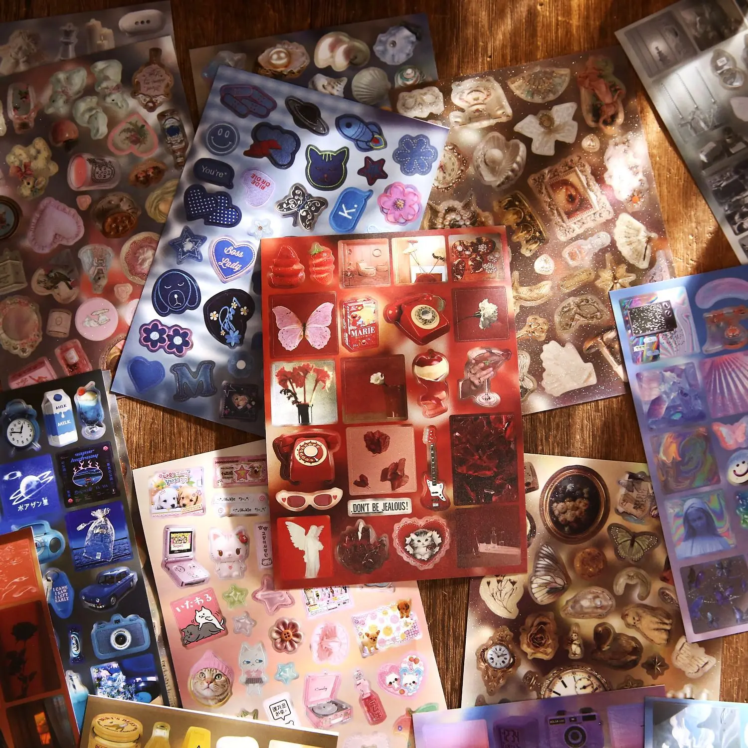 

20 листов/книжка: Ретро-наклейки в японском стиле, серия «Плавающие световые узоры», для рукоделия, декоративного оформления и коллажей